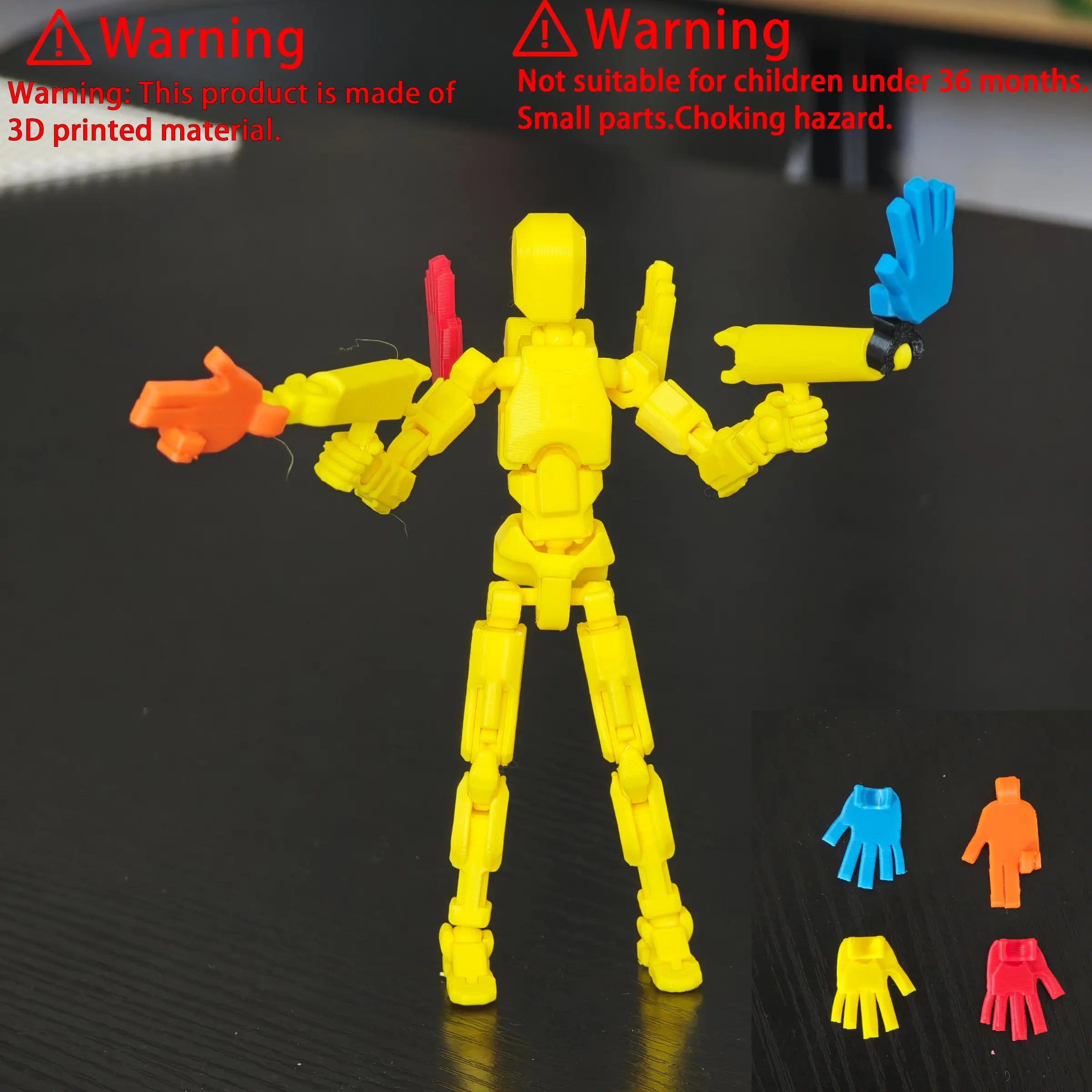 2026 Horror 3D Printed Articulated Model Figure, Collectible Figurine, Articulated Figurines, Horror Monster Series Yellow Articulated Model Figure Character Statue, Home Decor Collectible Toy, Ideal Birthday Gift for Fans (4 Colors Palm) Action Figures