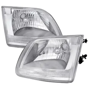 1997-2004 Ford F-150/Expedition Factory Style Crystal Headlights (Chrome Housing/Clear Lens)