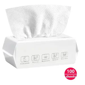 Disposable Face Towel, 100 Sheets/pack Soft Multi-purpose Facial Dry Wipe for Skin Care & Makeup Removal, Facial Cleaning Tool for Bathroom Hotel Home, Summer Gifts, Bedroom Accessories