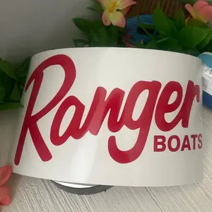 Ranger Boats Decal Sticker Die Cut Vinyl Decal Bumper Car Tumbler 4x8 Red Color Easy Application Transfer Tape Included
