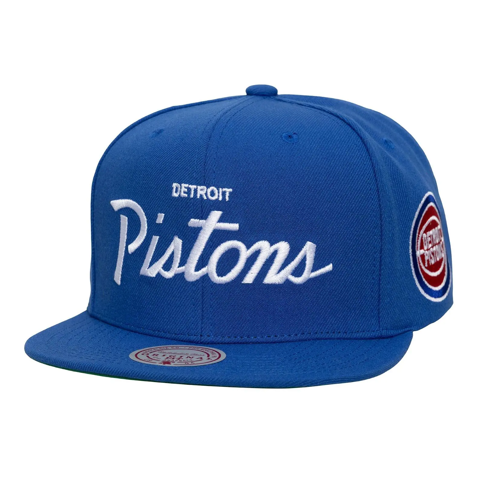 Detroit Pistons Blue Head Coach Snapback Hat NBA Throwback Cap Adjustable Fan Gear Mitchell & Ness