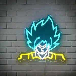 Super Saiyan Blue Goku LED Neon Light Decor, Neon Sign, Anime Style, Wall Mounted, Adjustable, Perfect for Cosplay Events, Bedroom, Store, Living Room