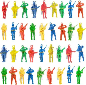 Mini Paratroopers with Parachutes, Bulk Pack of 36, Vinyl Parachute Men Toy in Assorted Colors, Durable Plastic Army Guys Playset, Fun Parachute Party Favors, for Boys and Girls