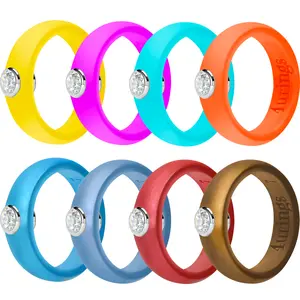 Viral Sparkly Silicone Wedding Ring Rhinestone Engagement Rubber Band (Size 4-12) | Trendy Gift for Her