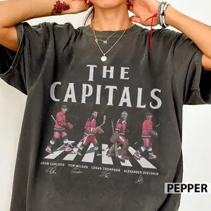 [ SPORTS GRAPHIC TEE - SALE UP TO 45% ] Washington Walking Road Signatures Ice Hockey Shirt, Alexander Ovechkin Tom Wilson Gift For Fan Hockey Unisex