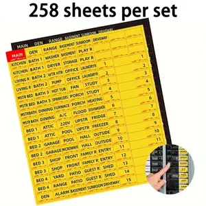 Circuit Breaker Box Label Sticker, 258pcs/set Circuit Breaker Fuse Box Label Sticker, Identification Sticker for Home Office