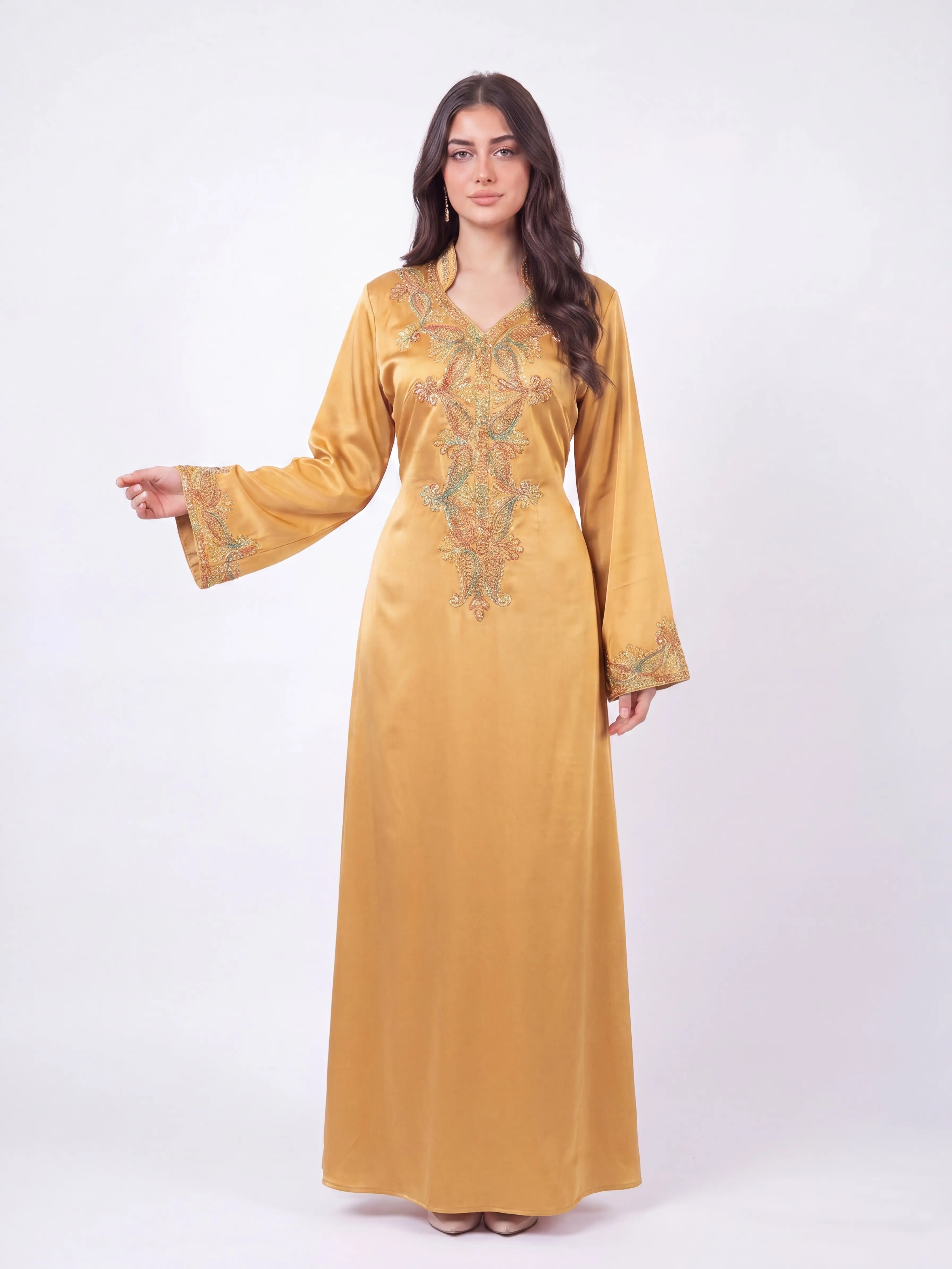 Mrooj Galabiya Dress - Embrodiered Women's Jalabiya, Modest Dress, Abaya, Perfect for Eid, Ramadan, Gifts for Her