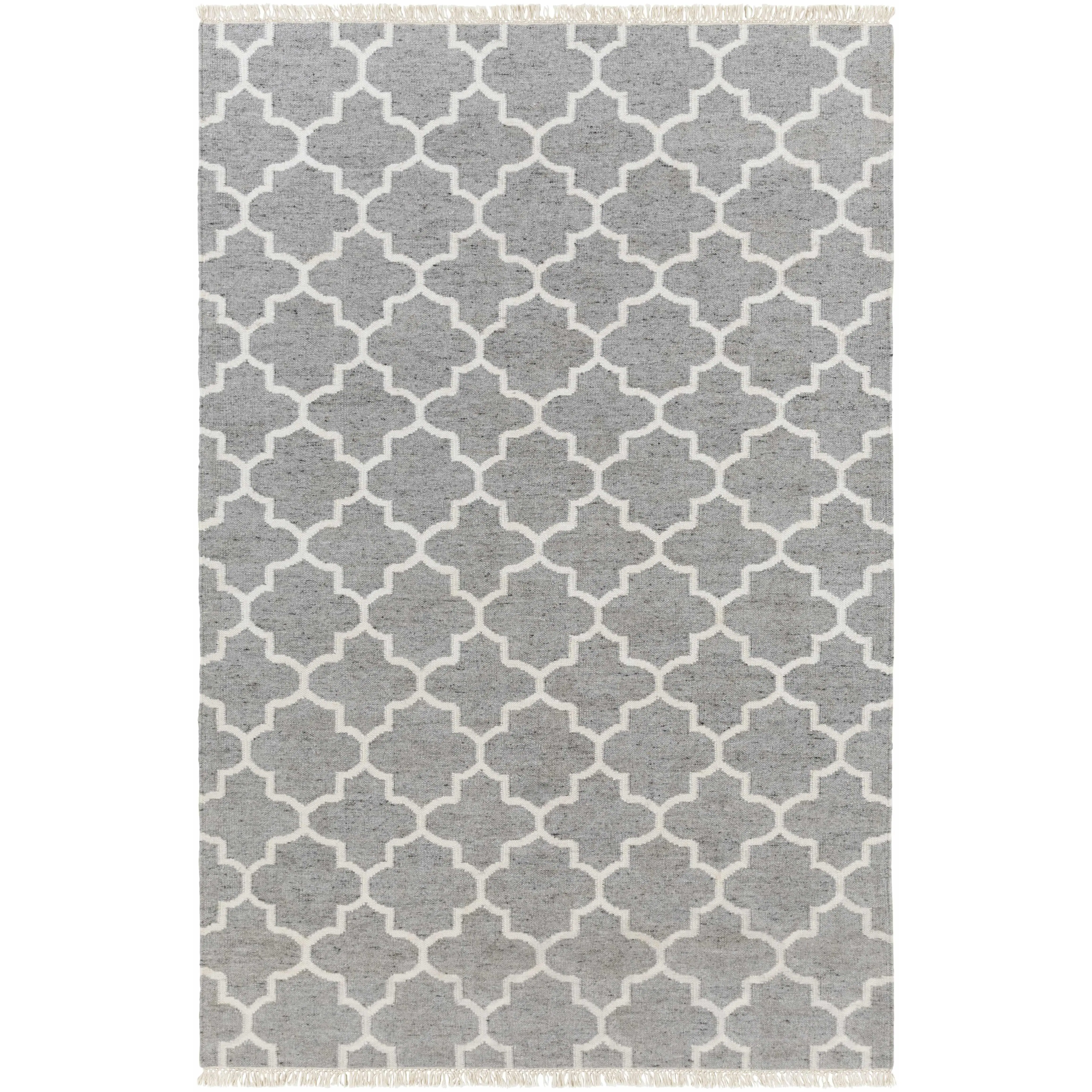 Cardin Charcoal Trellis Wool&Viscose Rug - Clearance