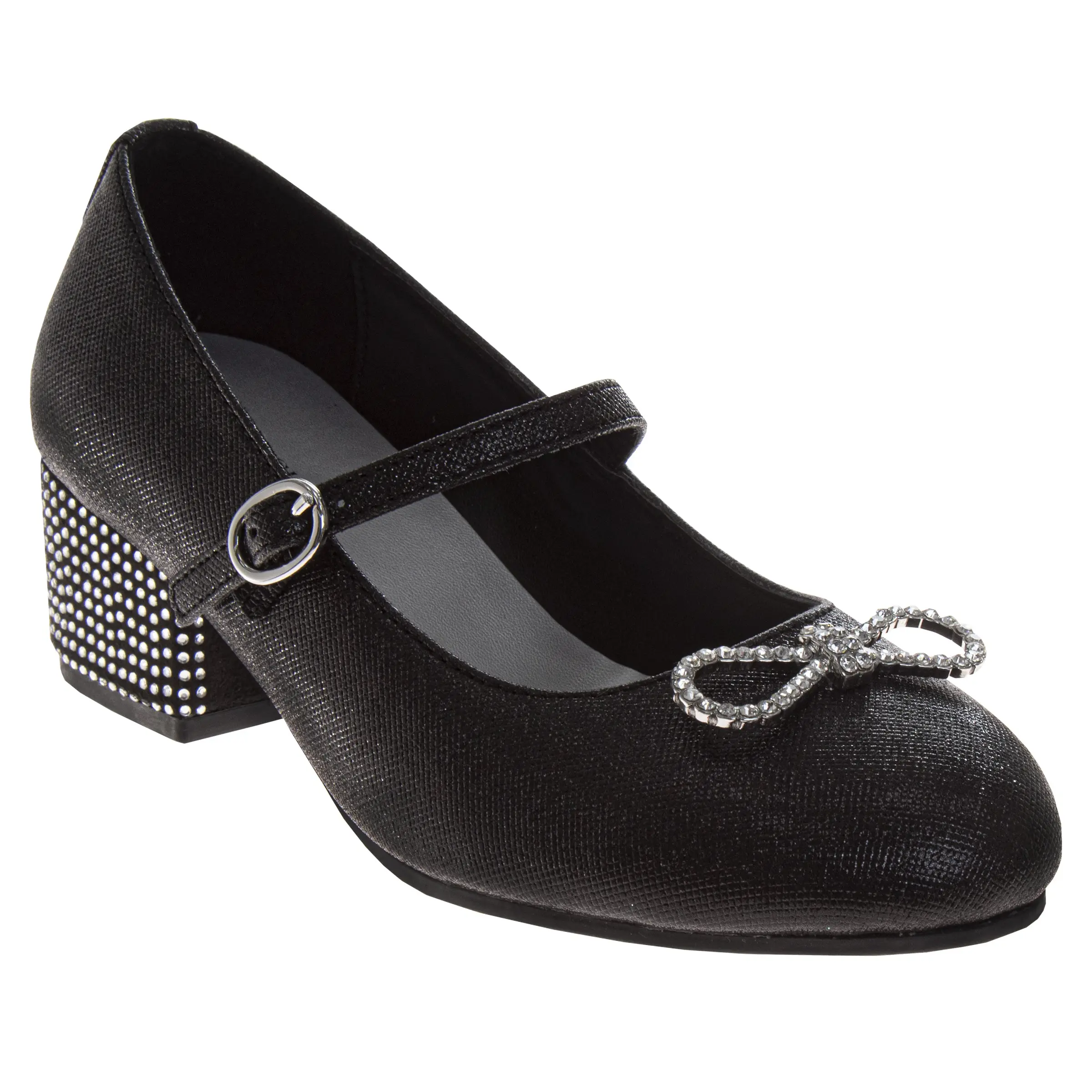 Badgley Mischka Girls' Toddler Heels Classy Dress Shoes, Formal, Round Toe Flats, Schoolshoes