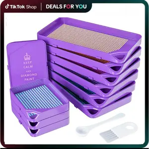 10-Piece Interlocking Diamond Art Trays Kits for Adults, Stackable Diamond Painting Accessories and Tools