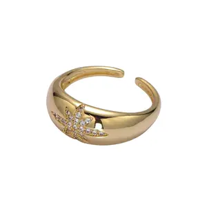 Chunky Gold North Star Cubic Zirconia Pave Ring