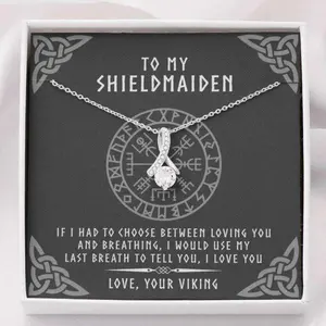 Girlfriend Necklace, Future Wife Necklace, Wife Necklace, To My Shieldmaiden Necklace Gift For Wife Future Wife Girlfriend, romantic gift, engagement present, meaningful jewelry, LED gift box, anniversary surprise