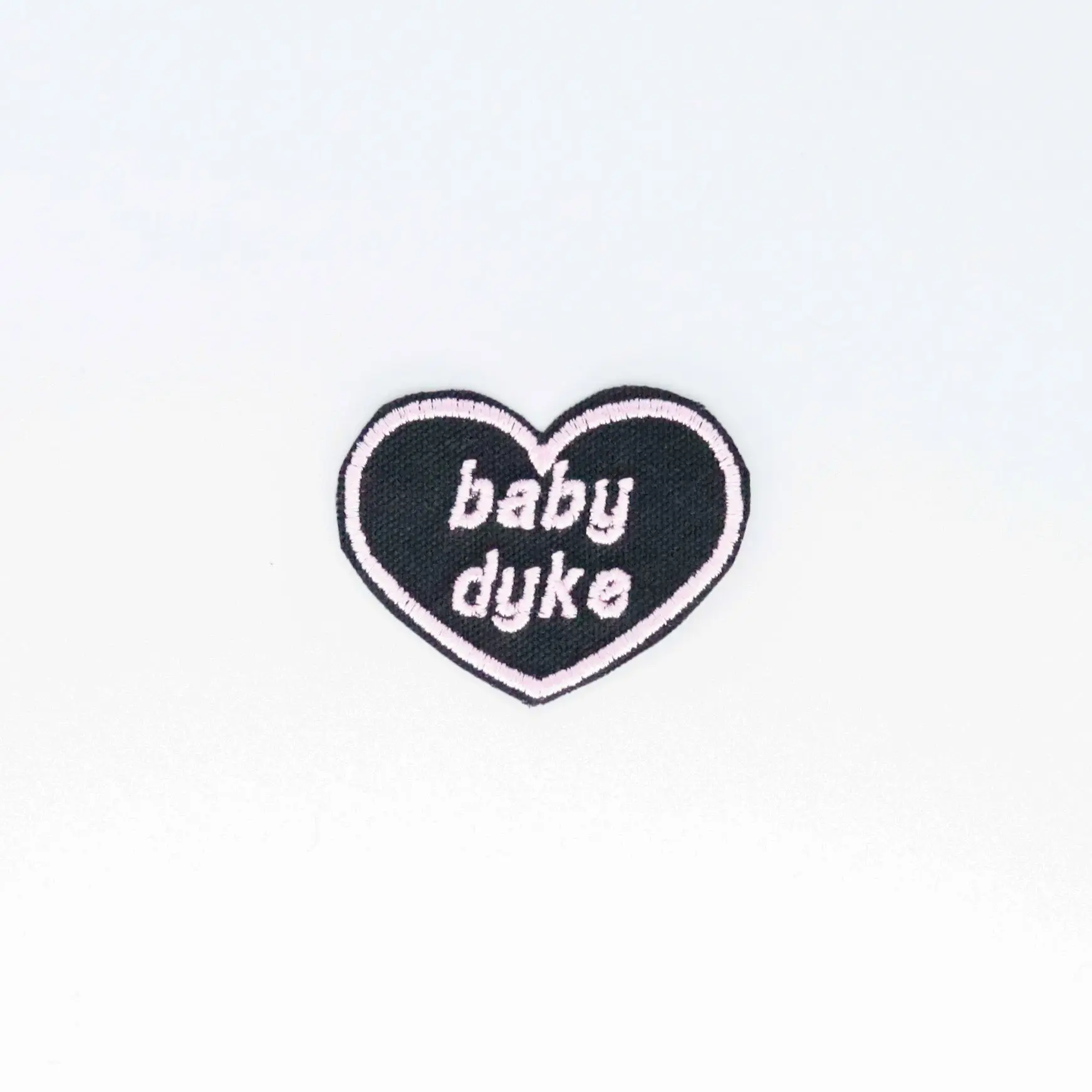 "Baby Dyke" Heart Embroidered Pride Patch