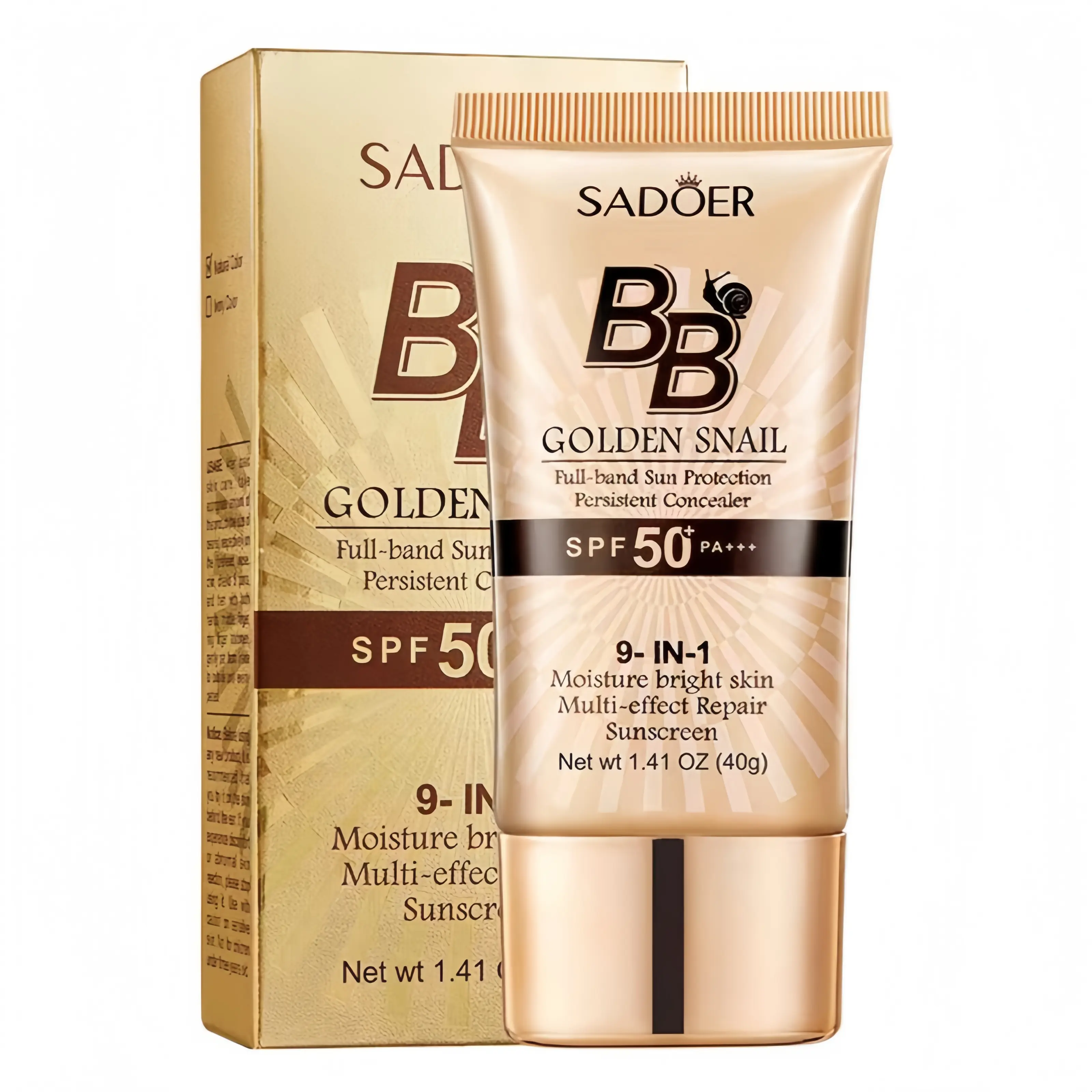 Snail BB Cream Foundation with SPF 50 PA+++ for a Flawless Matte Finish, High-Coverage & Long-Lasting Oil Control Formula, For Oily or Dry Skin, 40g, Moisturizing, Hydrating, Moisturizer, Sunscreen