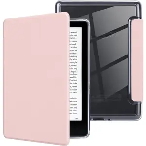 Case for All- 6.8" Kindle Paperwhite and Paperwhite Signature Edition (11th Generation, 2021 Released), Lightweight PU Leather and PC Clear   Cover, Auto Sleep/Wake, Pink