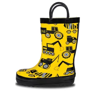 Construction Zone Kids Rain Boot - Puddle Proof Fun for All Outdoor Adventures, Comfortable and Easy to Put on