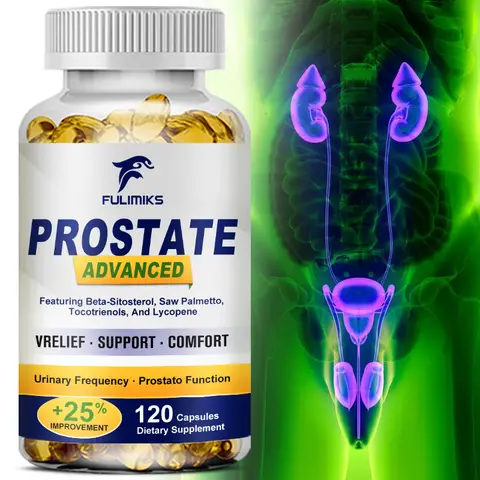 FULIMIKS Men's Prostate Health Dietary Healthcare Supplements - 3X Strength Advanced Bladder & Fluid Relief Blend with Saw Palmetto, Stinging Nettle Root, Pumpkin Seed, Proprietary Cranberry, Botanical Glandular Extracts - for Adults - 120 Capsules