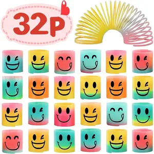 32 Pcs Mini Spring Party Favors for Kids 3-5 4-8, Goodie Bags Stuffers for Birthday Party, Classroom Prizes Kids Prizes, Small Bulk Toys Gifts (4 Smile)