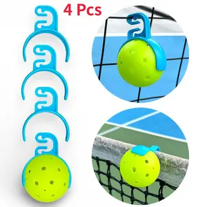 (4-Pack) Pickleball Ball Holder, Fence & Net Clip Accessory, Securely Holds Pickleballs, Easy Ball Manager for Courts