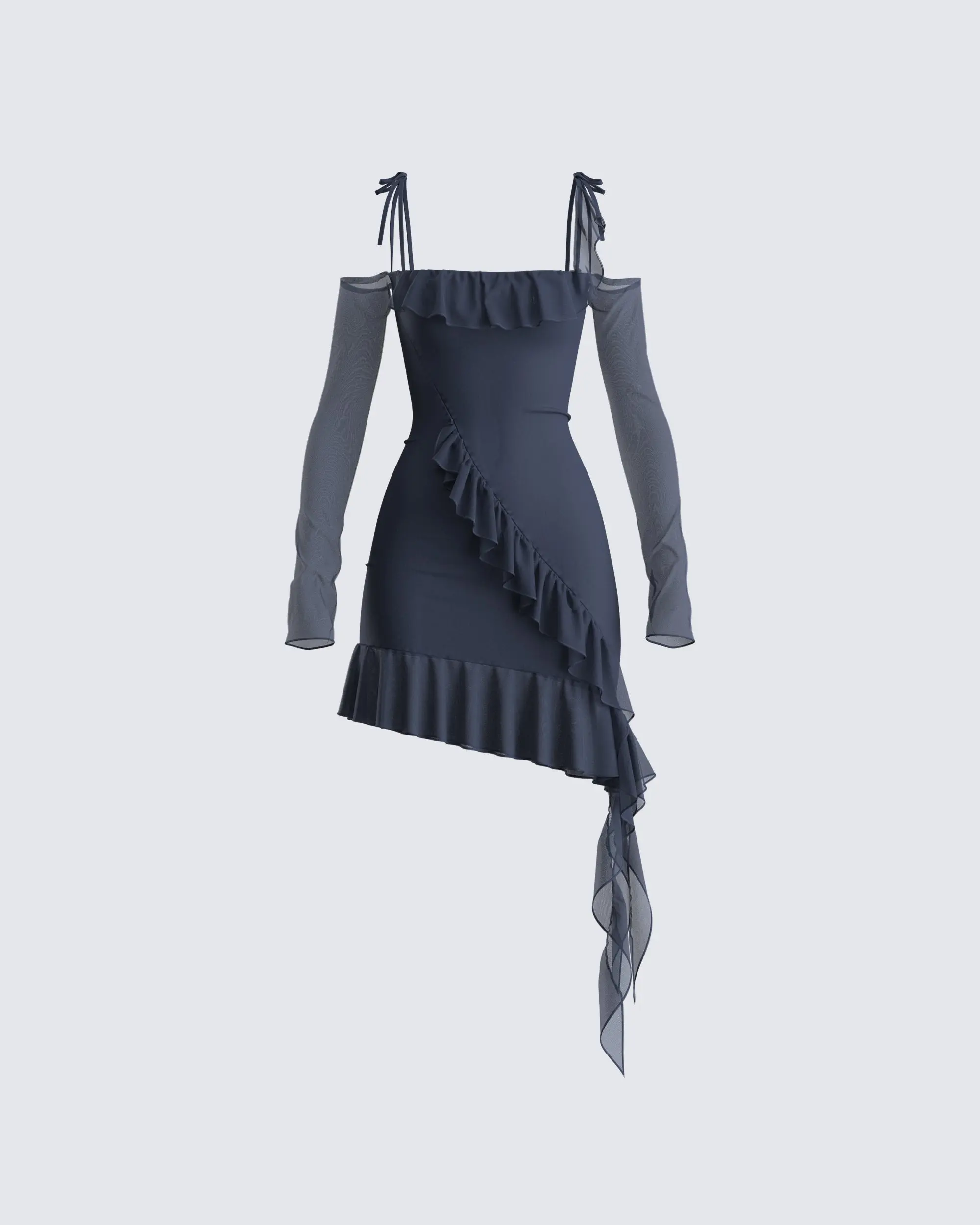 soft mesh mini slip dress in navy - TikTok Shop