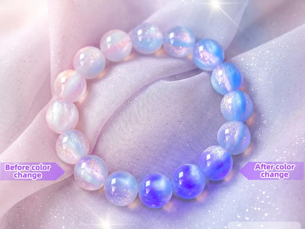 【live】5 scoops of color-changing DIY beads, plus 2 accessories and strings, your choice ...