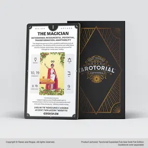 Tarotorial Expanded FULL SIZE Tarot Training Deck - Expanded Edition Rider Waite Smith Learning Minor Arcana Major Arcana