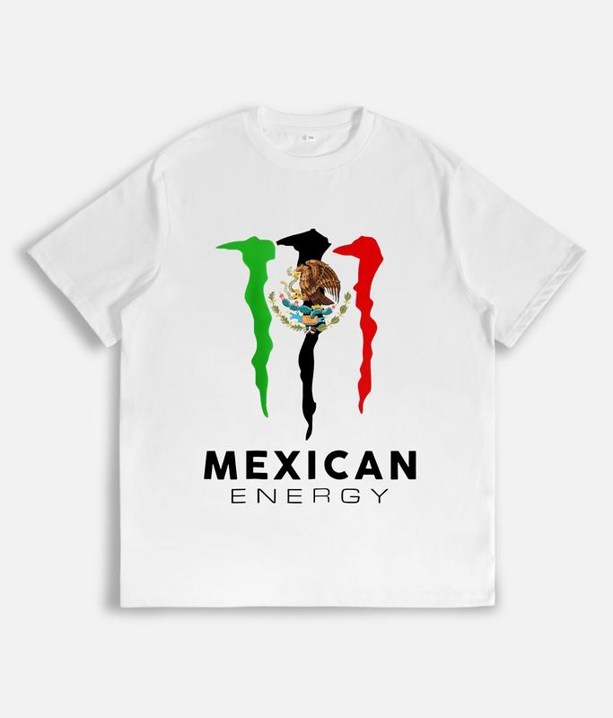 MEXICO FLAG MEXICAN ENERGY DRINK LOGO T-SHIRT