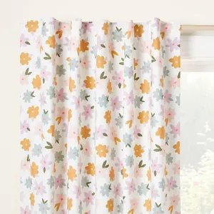 42"W x 84"L All Over Kids' Blackout Window Curtain Panel Floral Print - Pillowfort