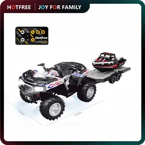 Hotfree Mini RC Monster Truck, Metal ATV Quad Bike, Remote Control Beach Motorcycle with Trailer, 2.4GHz High-Speed Off-Road Sand Rider Toy for Kids & Adults, 3-Speed Adjustable, USB Rechargeable, Fun Valentine Birthday Christmas Gift