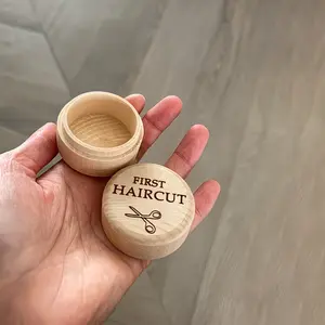 1pc Wooden Fetal Hair Commemorative Box | The Perfect Gift for New Parents, a Portable Hair Souvenir Storage Box That Preserves the First Memory, Made of Natural Birch Material, with a Lightweight and Minimalist Design, First Haircut