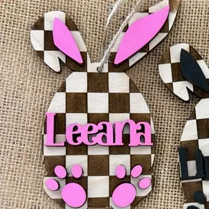 Checkered Personalized Easter Basket Tag