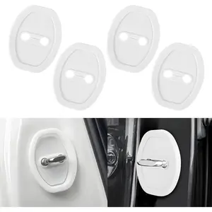 【SpringGlowUp】4pcs Silicone Door Latch Protective Cover Shock Absorbing Car Door Lock Guard for Vehicle Locks Easy Installation