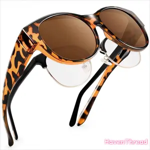 Polarized Fit Over Sunglasses for Women Men, Lightweight UV400 Protection Anti Glare Wrap Around Sun Glasses, Wear Over Prescription Glasses for Driving Travel Outdoor