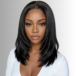 UNice Byebye Slip Layer Yaki Straight Bob Wigs with Drwastring 7x5 HD Lace Closure Human Hair Wigs Easy to Install Natural Hairline Beginners Friendly