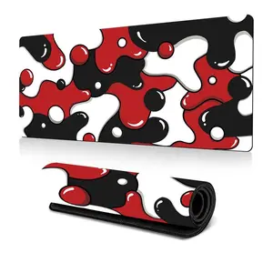 Ultra Large Computer Mouse Pad, Colored Water Ripple Print Computer Keyboard Mousepad, PC Gamer Laptop Desk Mat for Home & Office Use