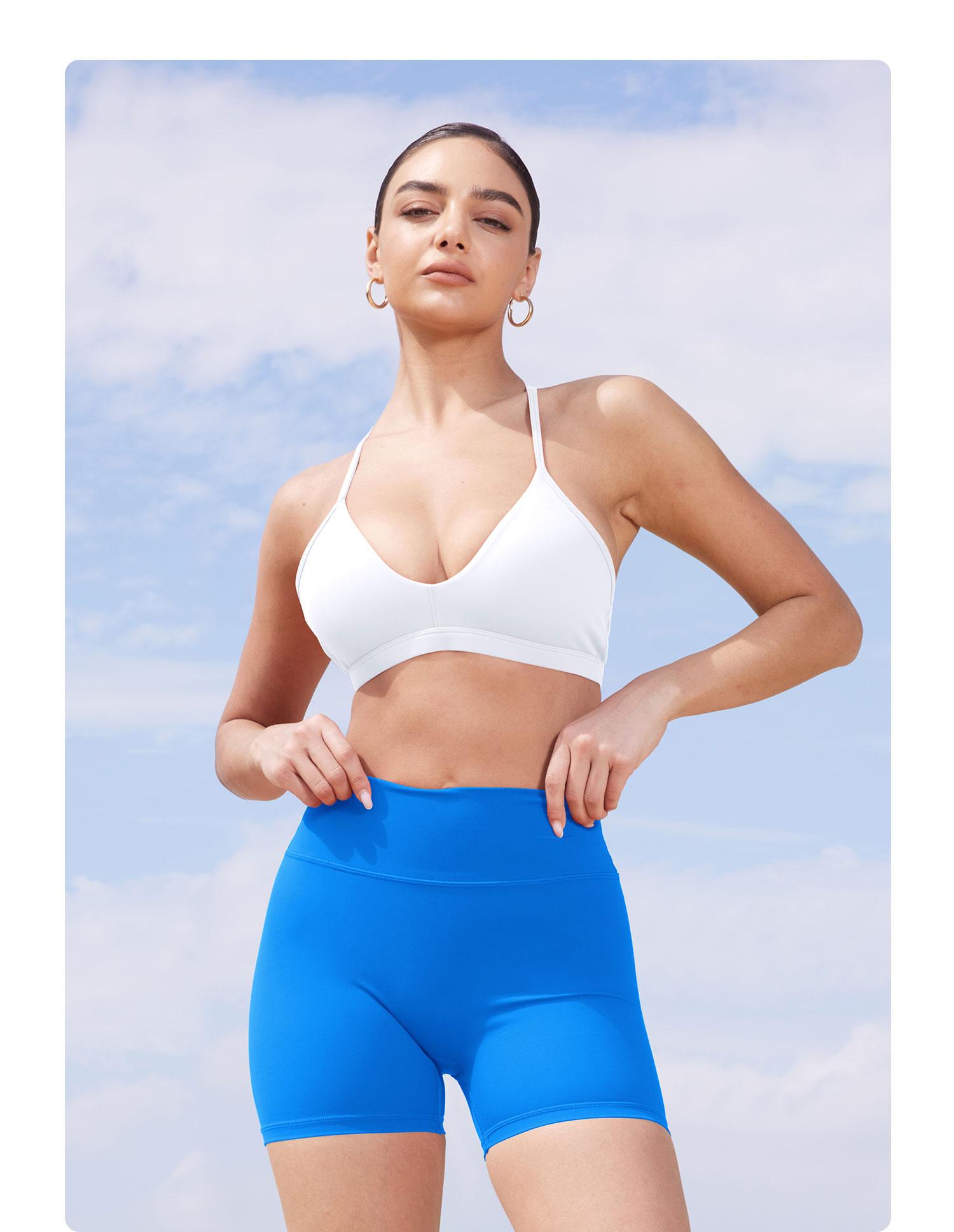 YEOREO Women's Biker Shorts 2.5" /4.5" No Front Seam Elysina High Waist Hidden Scrunch Workout Gym Yoga Running Shorts