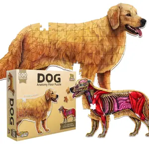 Dog Jigsaw Puzzle - 4FT Double Sided Floor Puzzle - 100-Piece Scientifically Accurate Educational Puzzles for Kids