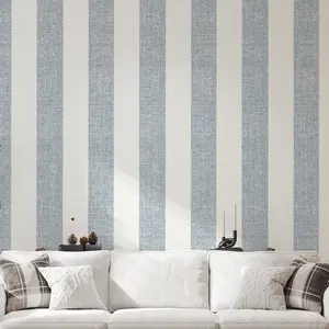 Gray and white interspersed vertical stripes wallpaper, modern simple and fresh style wallpaper, self-adhesive ready to peel and stick, suitable for living room / bedroom background wall, furniture surface remodeling scenes, decorative renovation