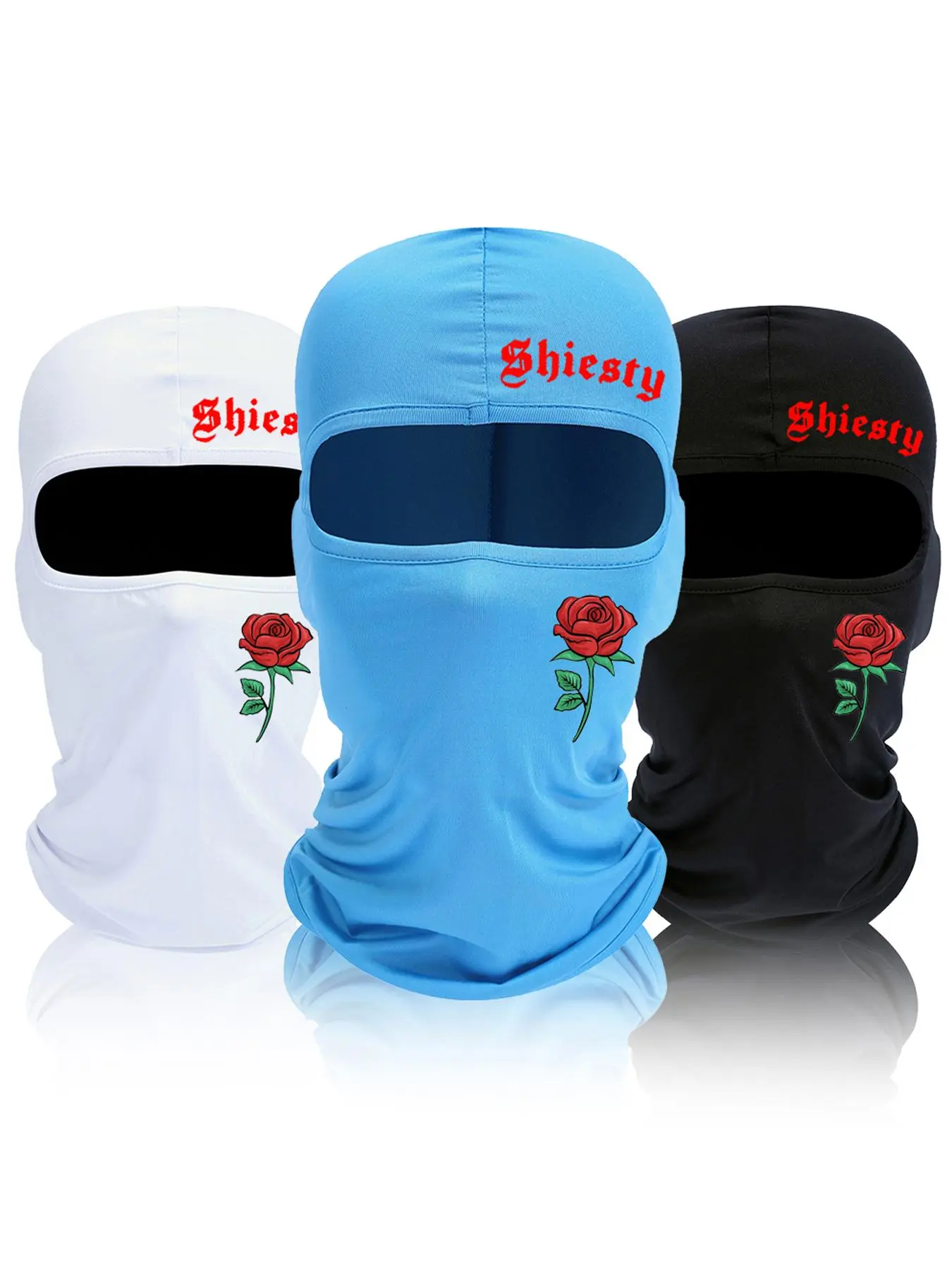 Rose Print Balaclava Headwear Full Face Mask, Summer Cooling Neck Gaiter, Motorcycle Ski Scarf for Men Women, Fashion Accessories for Outdoor Cycling, Protective Gear, Motorcycle Bandana