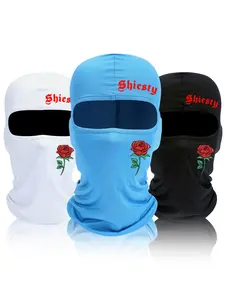 Rose Print Balaclava Face Mask, Summer Cooling Neck Gaiter, Motorcycle Ski Scarf for Men Women, Fashion Accessories for Outdoor Cycling, Protective Gear, Motorcycle Bandana