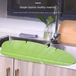 Banana Leaf Design Sink Splash Guard – Anti-Splash Water Barrier for Kitchen & Bathroom – Flexible Suction Cup Backsplash Protector – Dishwashing & Cooking Splatter Shield – Durable Waterproof Splash Block