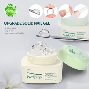 Nailpop 5-in-1 Solid Nail Gel Multifunctional Non-Sticky Nail Adhesive Perfect for DIY Manicure Professional Salon Use Long Lasting
