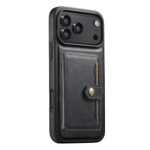 iPhone 15/16/17 Pro Max Wallet Case with Card Holder | Magnetic Detachable Design | Leather Wallet Phone Case | MagSafe Compatible