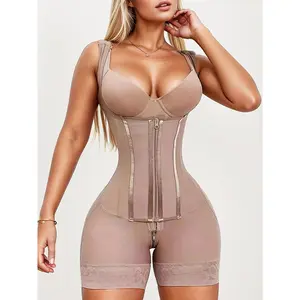 1pc of Colombian Women'S Shaping Undergarment Featuring a Front Zipper, Designed to Cinch The Waist And Enhance The Buttocks And Thighs, Providing Full-Body Shaping
