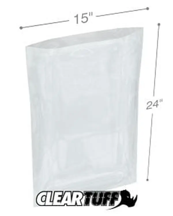 International Plastics PB41524 15 x 24 in. Clear Poly Bags, 0.004 Gauge - Case of 250