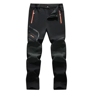 Outdoor Functional Windproof Pants for Men High Elastic Waterproof Fabric with Multiple Zipper Pockets Reinforced Knee Areas Ideal for Mountaineering Hiking Camping