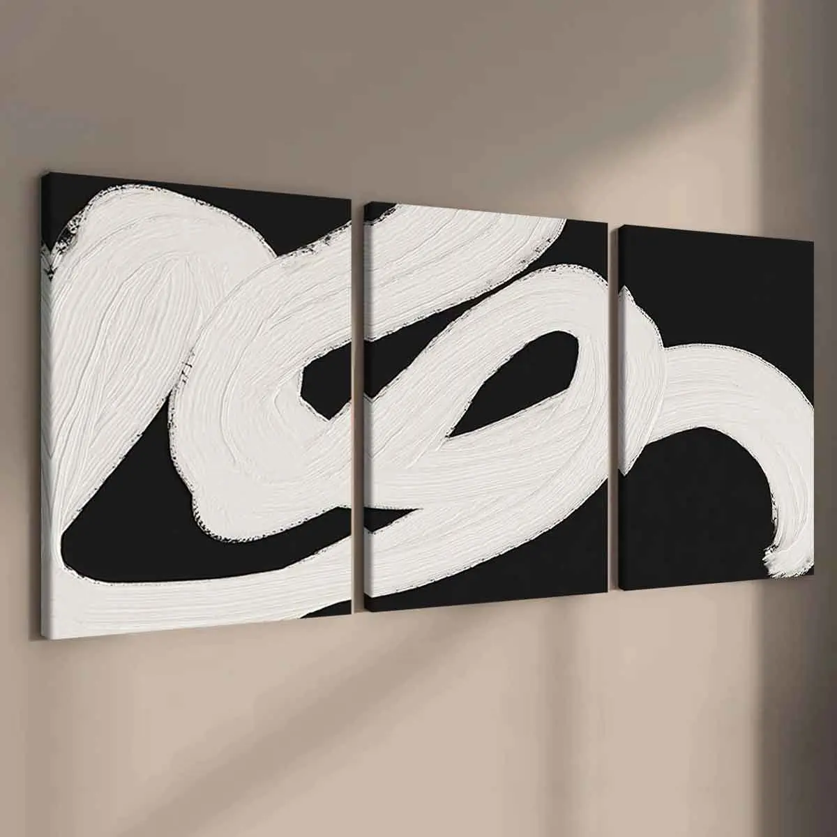 3-Piece Modern Art Canvas Prints, & Abstract Wall Decor, Decorative Artwork, Solid Wood Framed Posters for Living Room & Bedroom Decoration, Modern Home Decoration