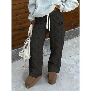 Women's Fleece Wide Leg Pants, Cozy Plush Winter Pants, Sherpa Lined Lounge Pants, Warm Wide Leg Sweatpants, Fuzzy Winter Trousers for Women