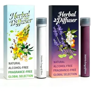 Mullein - 2 Pack of Pure Botanical Blends (Mullein & Lavender), Portable Aromatherapy Diffuser (2, Green+Purple)