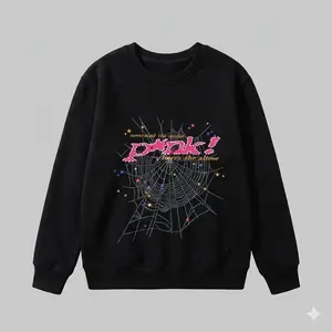 Pink Spider Sweatshirt Youth And Adult, Spiderweb Hoodie, Unisex Oversized Streetwear Pullover, Hip-Hop Gothic Graphic Top for Couples